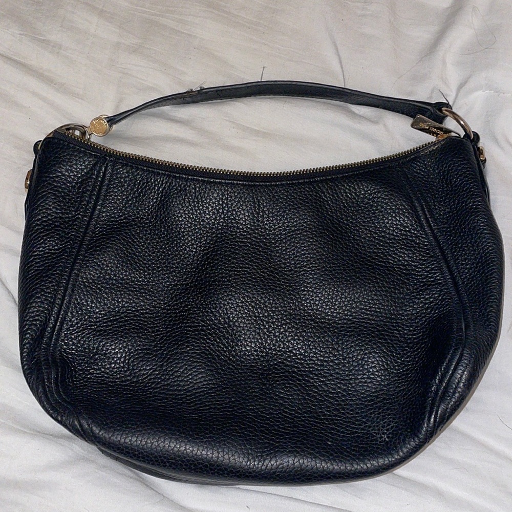 Michael Kors Fulton Hobo Shoulder Pebbled Leather Bag - Black